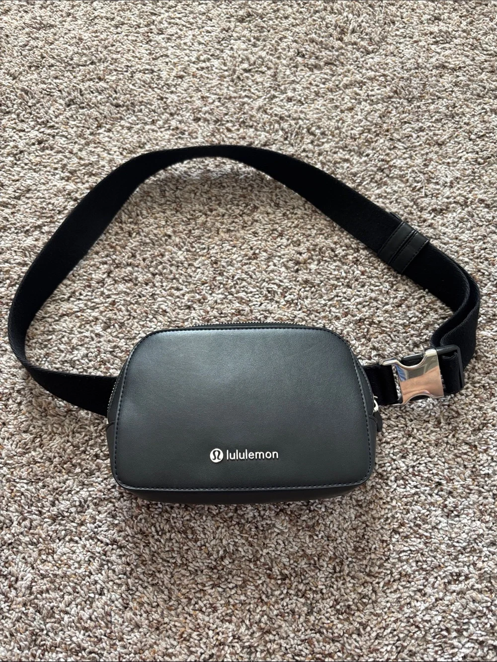 lululemon athletica Black Women’s cactus leather Belt Bag with Logo